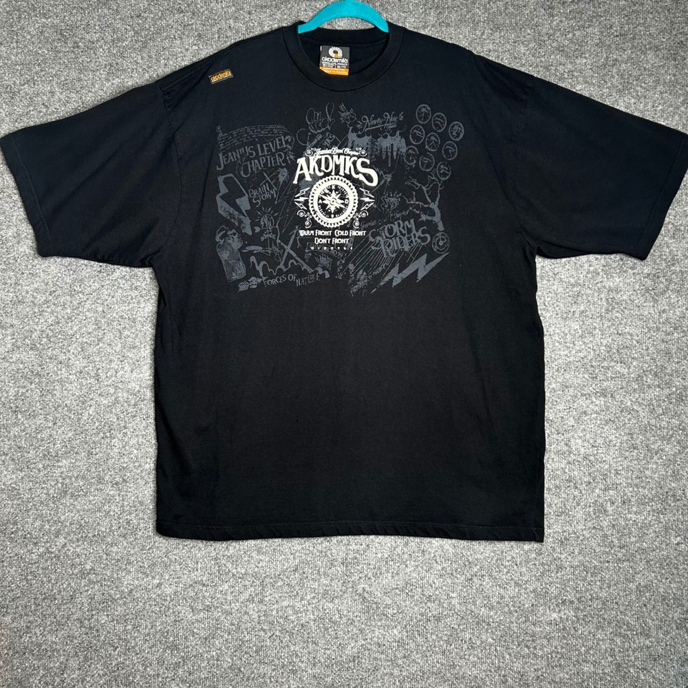 Akademiks Mens XXL Black Graphic T-Shirt Jeanius Level Products Storm Riders Tee